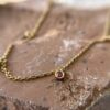 0.72ct Ruby 18K YG Round Bezel Chain Necklace