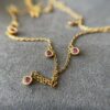 0.72ct Ruby 18K YG Round Bezel Chain Necklace - Image 4