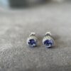 0.79ct Tanzanite & Diamond 18K WG Halo Stud Earrings - Image 4