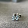 1.15ct Aquamarine & Diamond 14K WG Drop Earrings