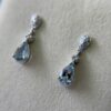 1.90ct Aquamarine & Diamond 14K WG Drop Hanging Earrings - Image 7