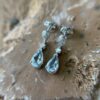 1.90ct Aquamarine & Diamond 14K WG Drop Hanging Earrings - Image 4