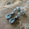 1.90ct Aquamarine & Diamond 14K WG Drop Hanging Earrings - Image 3