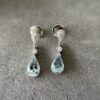 1.90ct Aquamarine & Diamond 14K WG Drop Hanging Earrings