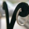 0.602ct Baguette Diamond 18K WG Oval Channel Hoop Earrings - Image 9