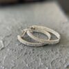 0.602ct Baguette Diamond 18K WG Oval Channel Hoop Earrings - Image 6