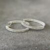 0.602ct Baguette Diamond 18K WG Oval Channel Hoop Earrings - Image 3