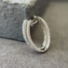 0.602ct Baguette Diamond 18K WG Oval Channel Hoop Earrings - Image 5