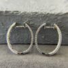 0.602ct Baguette Diamond 18K WG Oval Channel Hoop Earrings - Image 4